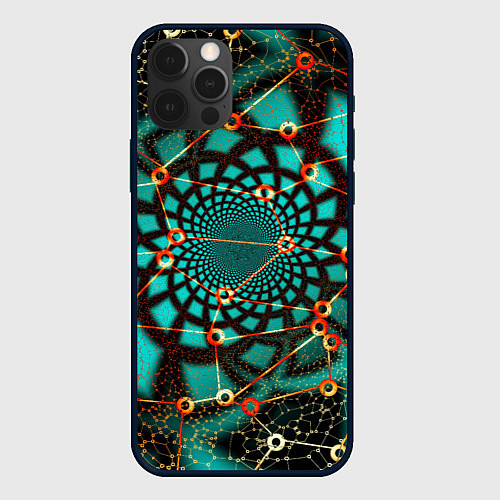 Чехол iPhone 12 Pro Max ТЕКСТУРНЫЕ МОЛЕКУЛЫ TEXTURE MOLECULES / 3D-Черный – фото 1