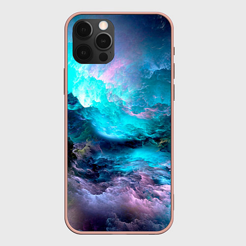 Чехол iPhone 12 Pro Max МОРСКОЙ ШТОРМ / 3D-Светло-розовый – фото 1