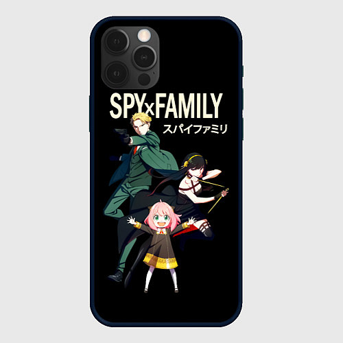 Чехол iPhone 12 Pro Max SPY FAMILY Семья Шпиона, персонажи / 3D-Черный – фото 1