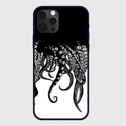 Чехол iPhone 12 Pro Max В щупальцах осьминога / 3D-Черный – фото 1
