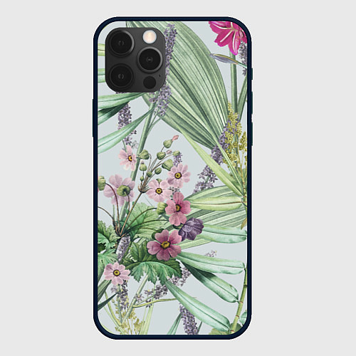 Чехол iPhone 12 Pro Max Цветы Солнечная Коса / 3D-Черный – фото 1