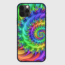 Чехол iPhone 12 Pro Max Красочная фрактальная спираль Узор Colorful fracta