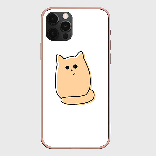 Чехол iPhone 12 Pro Max Милый рыжий кот / 3D-Светло-розовый – фото 1