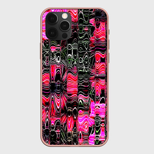 Чехол iPhone 12 Pro Max РАЗНОЦВЕТНАЯ ВОЛНА / 3D-Светло-розовый – фото 1