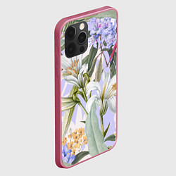 Чехол для iPhone 12 Pro Max Цветы Фиолетовые Дикие Джунгли, цвет: 3D-малиновый — фото 2