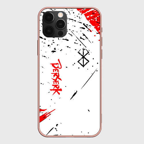 Чехол iPhone 12 Pro Max Берсерк - Berserk logo elements / 3D-Светло-розовый – фото 1