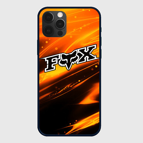 Чехол iPhone 12 Pro Max FOX RACING - ФОКС СИЯНИЕ / 3D-Черный – фото 1