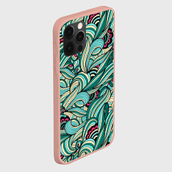 Чехол для iPhone 12 Pro Max ПЕРЕПЛЕТЕНИЕ ЛИСТВЫ, цвет: 3D-светло-розовый — фото 2