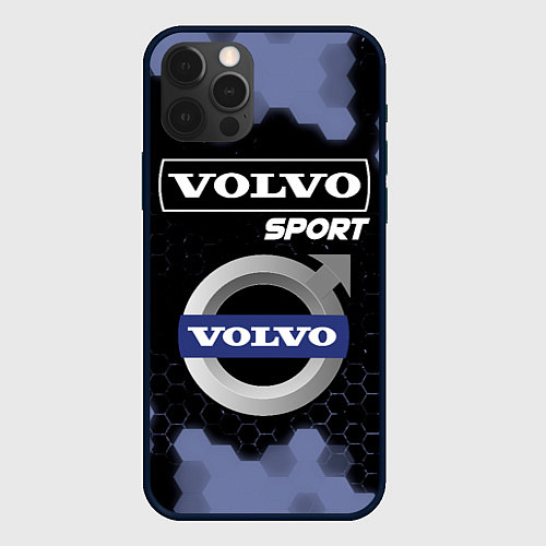 Чехол iPhone 12 Pro Max VOLVO Sport Соты / 3D-Черный – фото 1