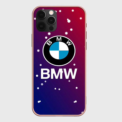 Чехол iPhone 12 Pro Max BMW Градиент Краска / 3D-Светло-розовый – фото 1