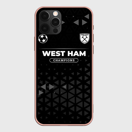 Чехол iPhone 12 Pro Max West Ham Champions Uniform / 3D-Светло-розовый – фото 1