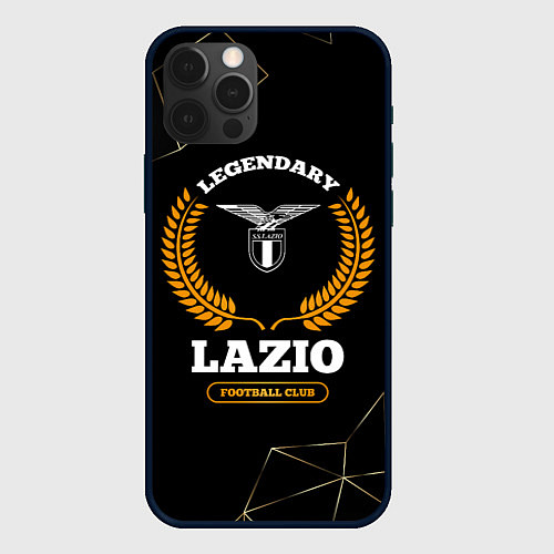 Чехол iPhone 12 Pro Max Лого Lazio и надпись Legendary Football Club на те / 3D-Черный – фото 1