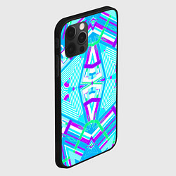 Чехол для iPhone 12 Pro Max Геометрический орнамент в голубых тонах, цвет: 3D-черный — фото 2