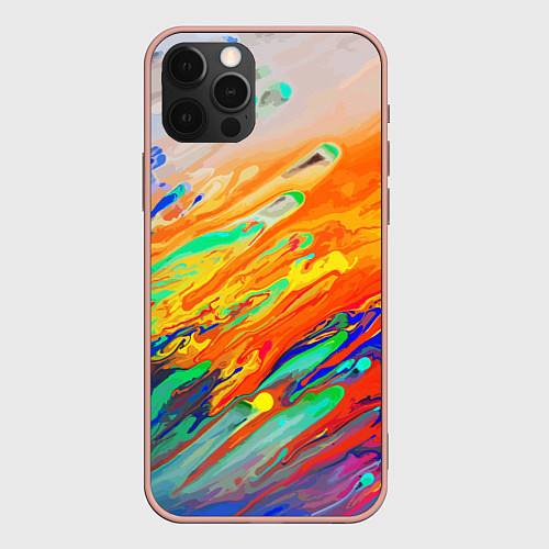 Чехол iPhone 12 Pro Max Буйство красок Лето Riot of colors Summer / 3D-Светло-розовый – фото 1