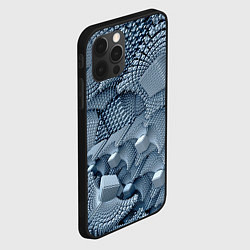 Чехол для iPhone 12 Pro Max GEOMETRIC FRACTAL CUBES, цвет: 3D-черный — фото 2