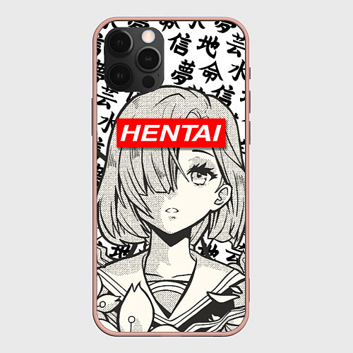 Чехол iPhone 12 Pro Max HENTAI SCHOOL GIRL ХЕНТАЙ ШКОЛЬНИЦА / 3D-Светло-розовый – фото 1