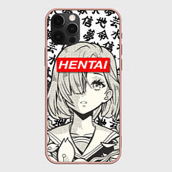 Чехол для iPhone 12 Pro Max HENTAI SCHOOL GIRL ХЕНТАЙ ШКОЛЬНИЦА, цвет: 3D-светло-розовый