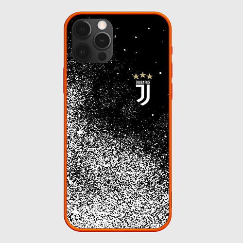 Чехол iPhone 12 Pro Max Ювентус juventus Белые брызги / 3D-Красный – фото 1