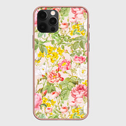 Чехол для iPhone 12 Pro Max Цветы Летнии Английские Розы, цвет: 3D-светло-розовый