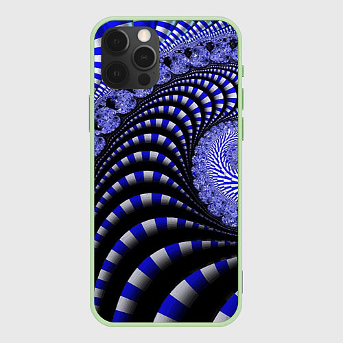 Чехол iPhone 12 Pro Max Неоновая спираль Абстракция Neon Spiral Abstractio / 3D-Салатовый – фото 1