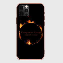 Чехол iPhone 12 Pro Max Знак тьмы из Dark Souls с надписью
