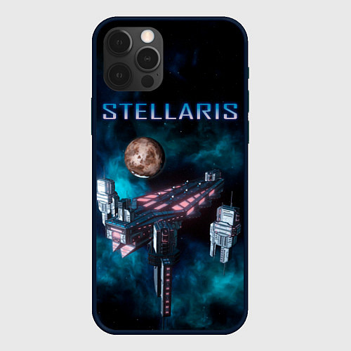 Чехол iPhone 12 Pro Max Stellaris космический корабль / 3D-Черный – фото 1