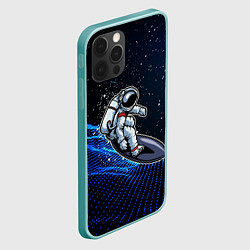 Чехол для iPhone 12 Pro Max Космонавт на серфинге, цвет: 3D-мятный — фото 2