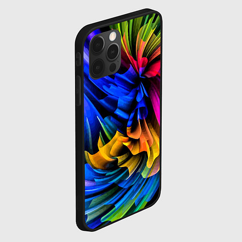 Чехол iPhone 12 Pro Max Абстрактная неоновая композиция Abstract neon comp / 3D-Черный – фото 2