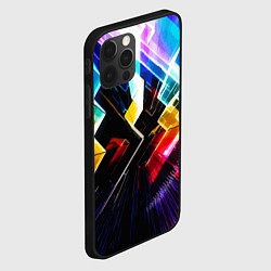 Чехол для iPhone 12 Pro Max Неоновая молния Абстракция Neon Lightning Abstract, цвет: 3D-черный — фото 2