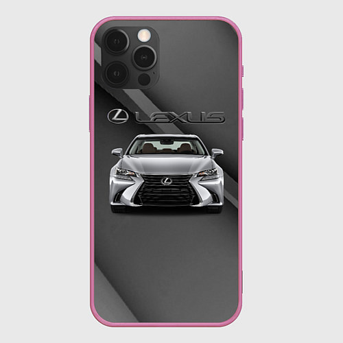 Чехол iPhone 12 Pro Max Lexus auto / 3D-Малиновый – фото 1