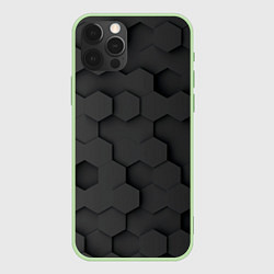 Чехол iPhone 12 Pro Max Чёрные 3D пластины black 3d plates плиты