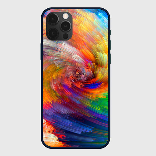 Чехол iPhone 12 Pro Max MULTICOLORED SWIRLS / 3D-Черный – фото 1