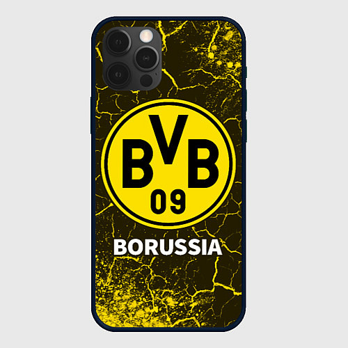 Чехол iPhone 12 Pro Max БОРУССИЯ Краска / 3D-Черный – фото 1