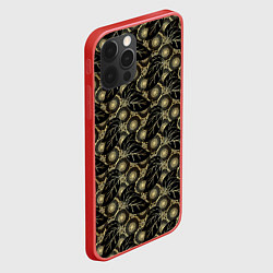Чехол для iPhone 12 Pro Max Позолоченные узоры, цвет: 3D-красный — фото 2