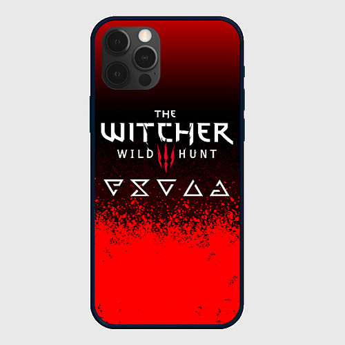 Чехол iPhone 12 Pro Max Witcher blood / 3D-Черный – фото 1