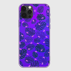 Чехол для iPhone 12 Pro Max Неоновый Chill и пальмовые листья, цвет: 3D-сиреневый