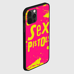 Чехол для iPhone 12 Pro Max Sex Pistols Yellow Logo, цвет: 3D-черный — фото 2