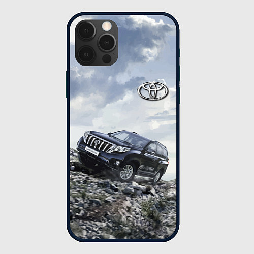 Чехол iPhone 12 Pro Max Toyota Land Cruiser Prado на скальных камнях Mount / 3D-Черный – фото 1