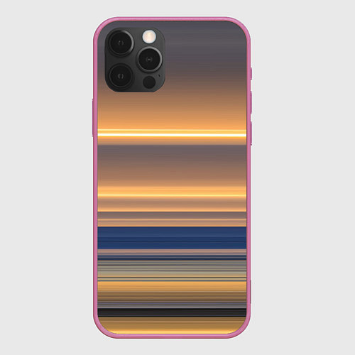 Чехол iPhone 12 Pro Max Цветные линии colored lines / 3D-Малиновый – фото 1