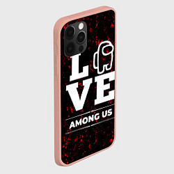Чехол для iPhone 12 Pro Max Among Us Love Классика, цвет: 3D-светло-розовый — фото 2