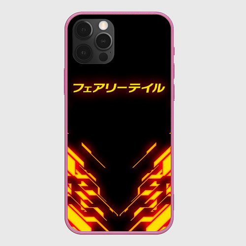 Чехол iPhone 12 Pro Max FAIRY TAIL FLAMING GEOMETRY / 3D-Малиновый – фото 1