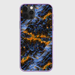 Чехол для iPhone 12 Pro Max Оранжево-Синяя Вулканическая Лава, цвет: 3D-сиреневый
