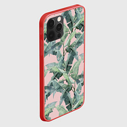 Чехол для iPhone 12 Pro Max Листья Пальм Нарисованные Карандашом, цвет: 3D-красный — фото 2