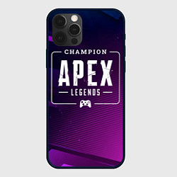 Чехол для iPhone 12 Pro Max Apex Legends Gaming Champion: рамка с лого и джойс, цвет: 3D-черный