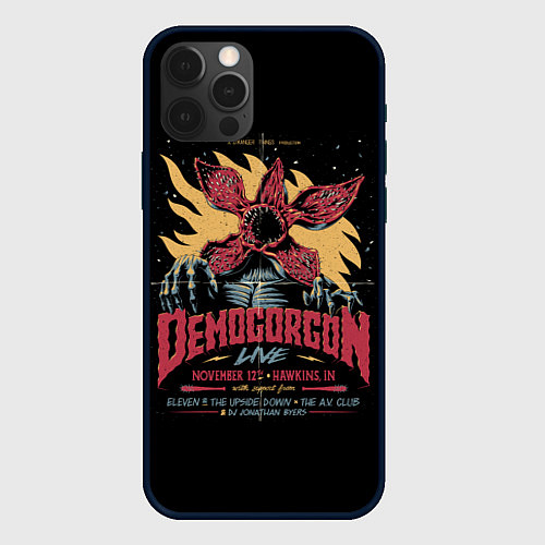 Чехол iPhone 12 Pro Max Stranger Things Demogorgon / 3D-Черный – фото 1