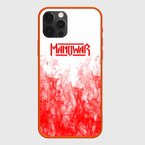 Чехол iPhone 12 Pro Max Manowar пламя / 3D-Красный – фото 1
