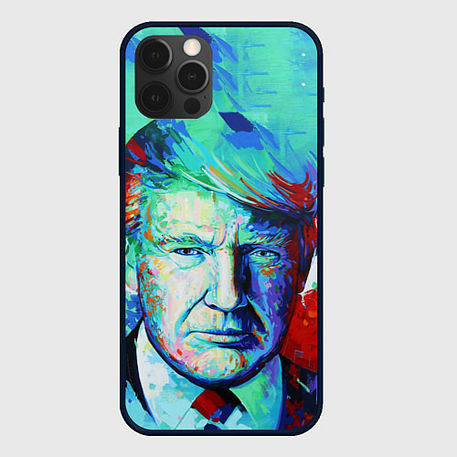 Чехол iPhone 12 Pro Max Дональд Трамп арт / 3D-Черный – фото 1