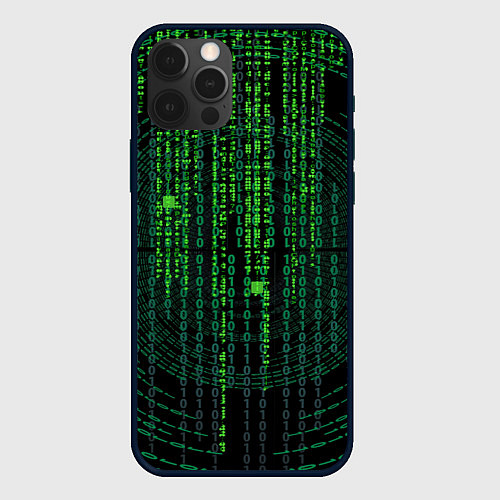 Чехол iPhone 12 Pro Max Бинарная матрица / 3D-Черный – фото 1