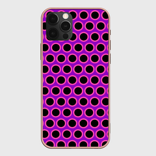 Чехол iPhone 12 Pro Max Розовые круги / 3D-Светло-розовый – фото 1