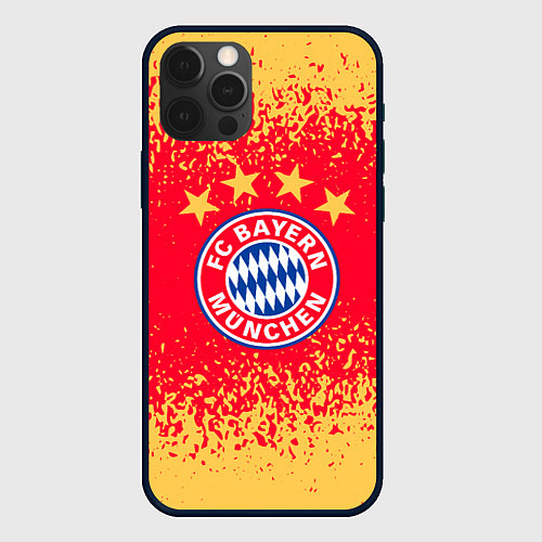 Чехол iPhone 12 Pro Max Bayern munchen красно желтый фон / 3D-Черный – фото 1